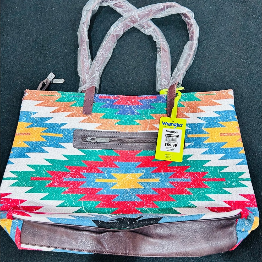 Wrangler Colorful Geometric Tote Bag- NWT